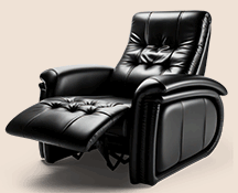 black armchair in reclined position